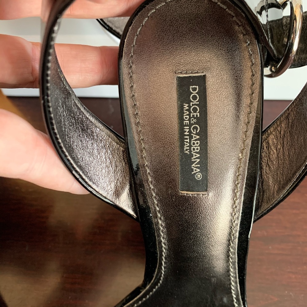 Dolce & Gabbana Wedge Sandals Black Size 40 - Picture 6 of 13